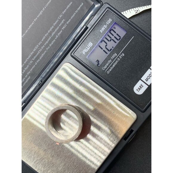 Dolphin Ring Wide 14k Gold 925 Sterling Wide Band Size 8.75 Textured Chunky Ring - Picture 8 of 8